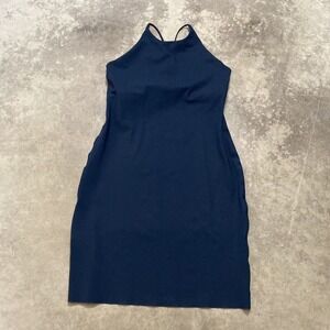 Rec Room Dress‎ Womens Size Medium Navy Blue Racer Back Mini Casual Vacation